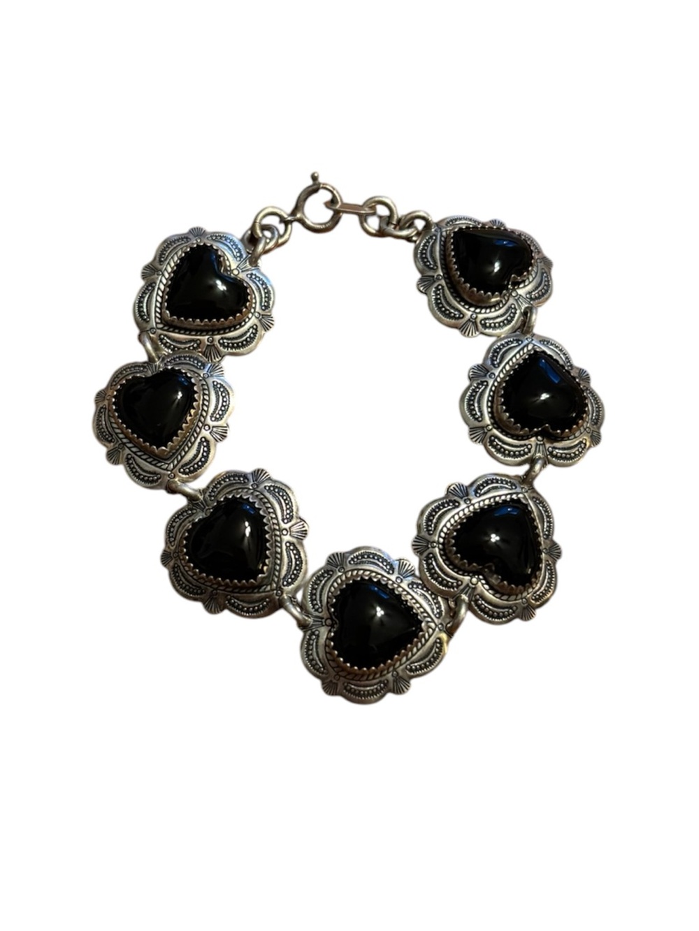 Vintage QT Sterling Silver Heart Bracelet